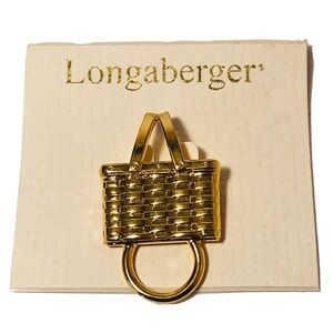 Longaberger Market Basket Gold Brooch Charmholder
